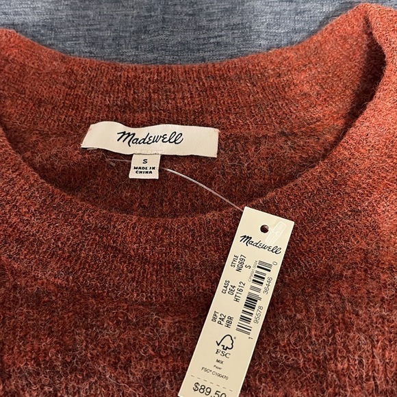 NWT Madewell Women’s Size S 62% Alpaca Multicolored Lightweight Sweater - Picture 3 of 6